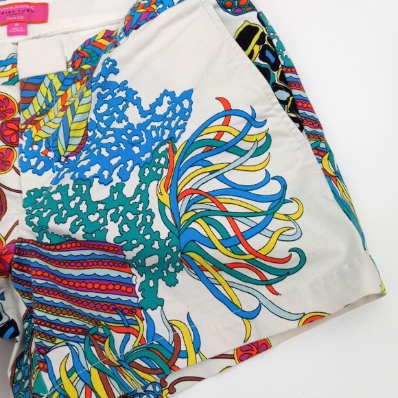 *SOLD* BANANA REPUBLIC Trina Turk Collection Tropical Coral Reef Print Shorts - Picture 6 of 16